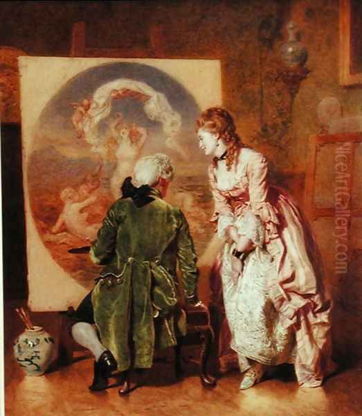 The Fair Critic, 1877 Oil Painting by Edward Radford