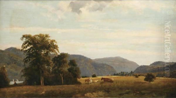 The Meadow Oil Painting by Frederick Rondel Sr.