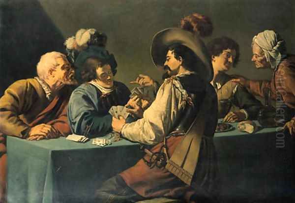 Cardplayers Oil Painting by Salomon Rombouts