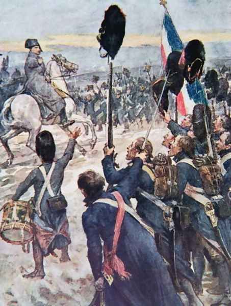 Soldiers, This Battle Must Be A Thunder Clap, plate from The Story of France, by Mary MacGregor, 1911 Oil Painting by William Rainey