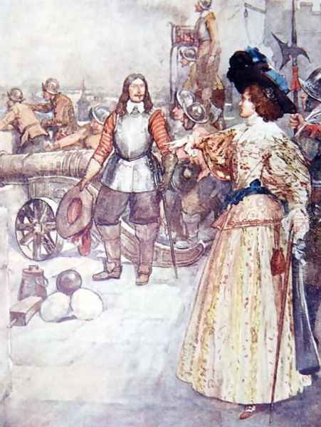 She Ordered the Commander to Load the Cannon, from The Story of France, by Mary MacGregor, 1911 Oil Painting by William Rainey