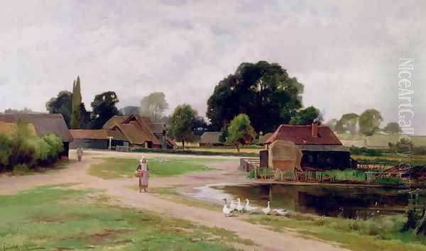 Between Church End and Flitwick, Bedfordshire Oil Painting by Leopold Rivers