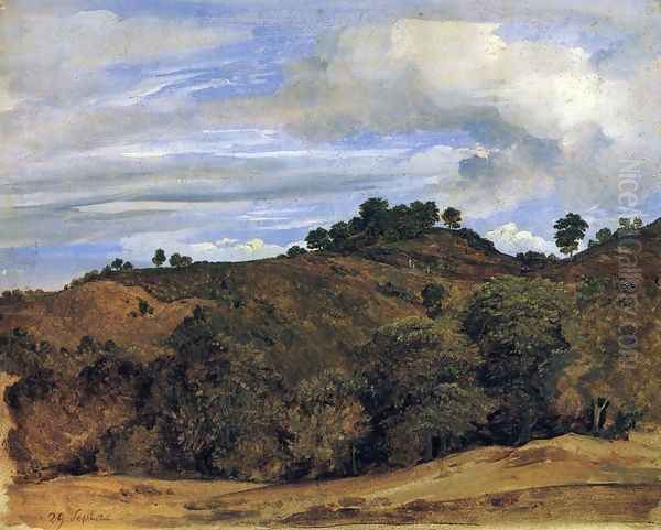 Landscape near Olevano: La Serpentara Oil Painting by Heinrich Reinhold