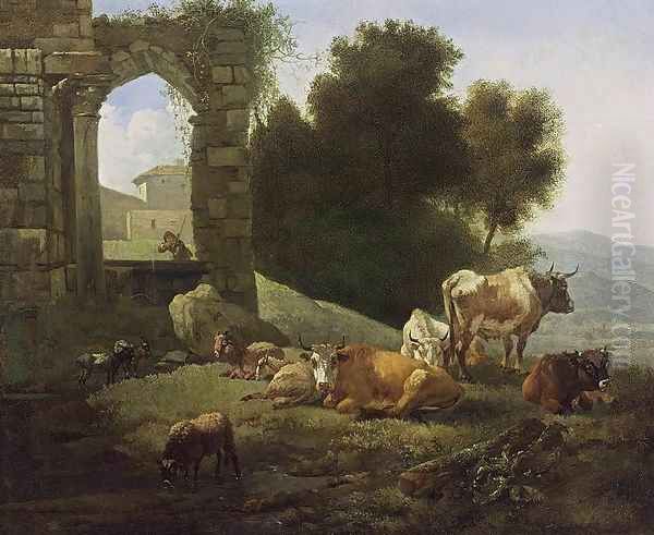 Italianate Landscape (1) Oil Painting by Willem Romeijn