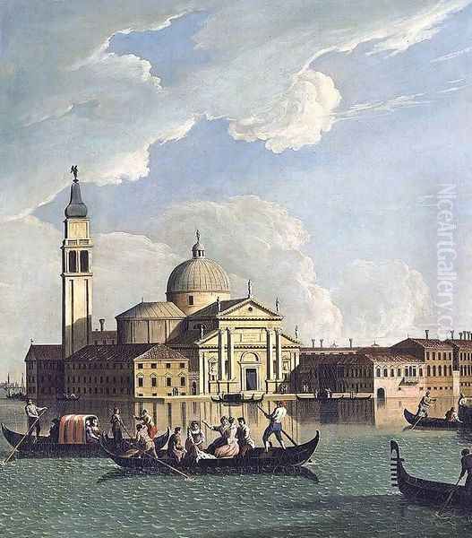 View of San Giorgio Maggiore, Venice Oil Painting by Johann Richter