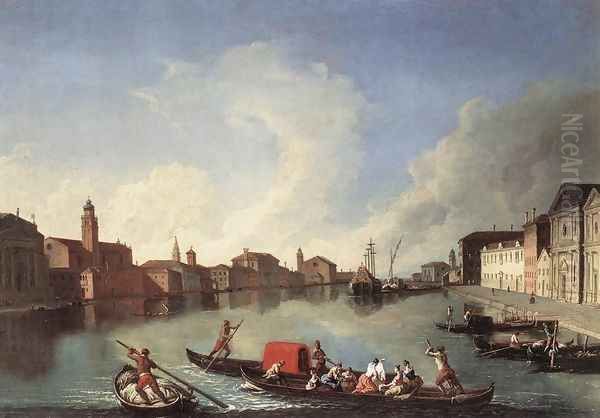 View of the Giudecca Canal 1730s Oil Painting by Johann Richter