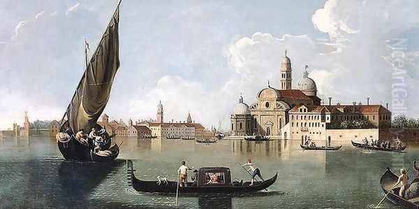 View of San Michele, Venice Oil Painting by Johann Richter