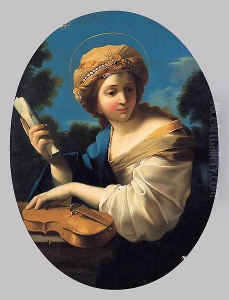 St Cecilia Oil Painting by Giovanni Francesco Romanelli