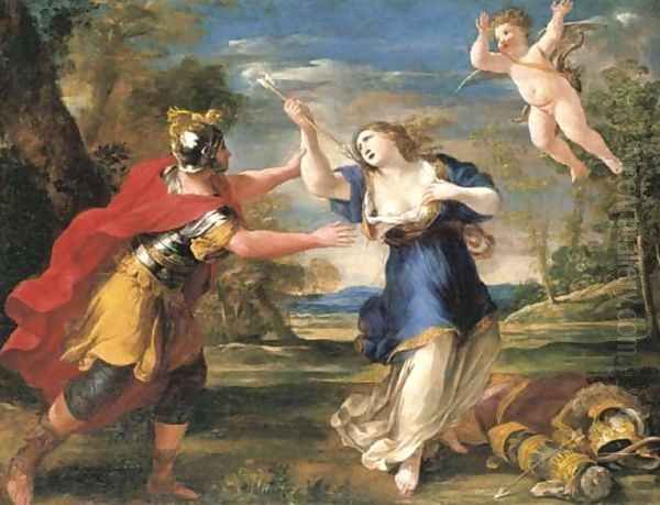 Rinaldo and Armida Oil Painting by Giovanni Francesco Romanelli