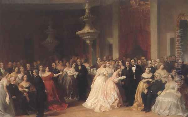 The Republican Court In The Days Of Lincoln 1867 Oil Painting by Peter F. Rothermel