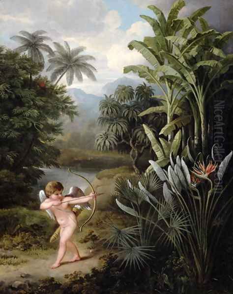 Cupid inspiring the Plants with Love, painted for Robert Thorntons Book New Illustration of the Sexual System of Linnaeus, c.1797 Oil Painting by Philip Reinagle