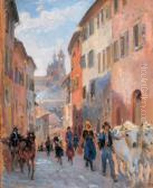 San Remo Oil Painting by Giuseppe Pennasilico