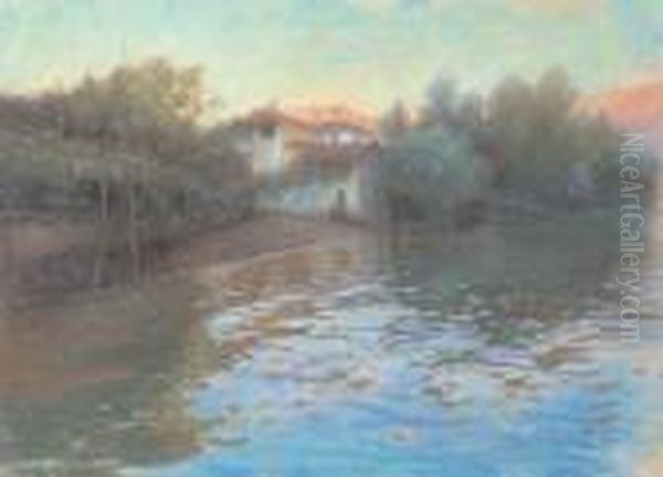 Crepuscolo Sul Lago Oil Painting by Giuseppe Pennasilico