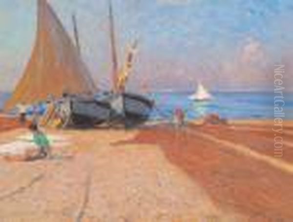 Spiaggia Con Figure Oil Painting by Giuseppe Pennasilico