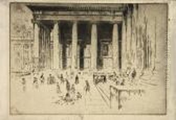 The Steps, British Museum Oil Painting by Joseph Pennell