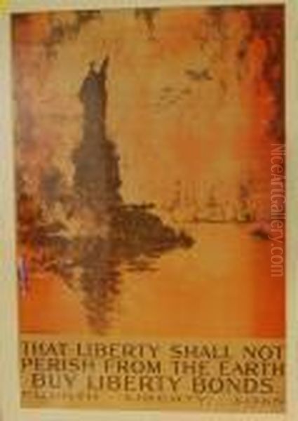 That Liberty Shall Not Perishfrom The Earth Oil Painting by Joseph Pennell