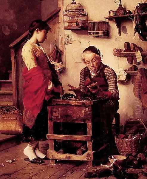 The Cobbler Oil Painting by Antonio Rotta