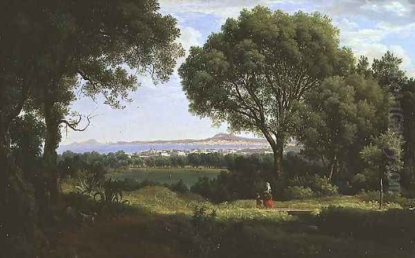 Landscape at Portici Oil Painting by Josef Rebell