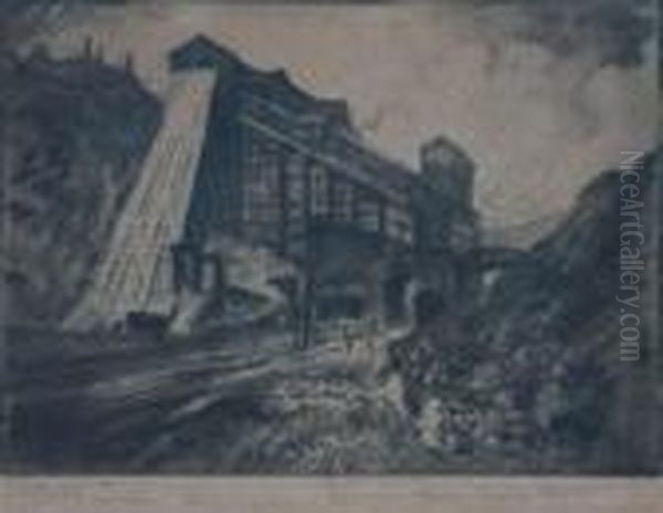 Coal The Great Incline Oil Painting by Joseph Pennell