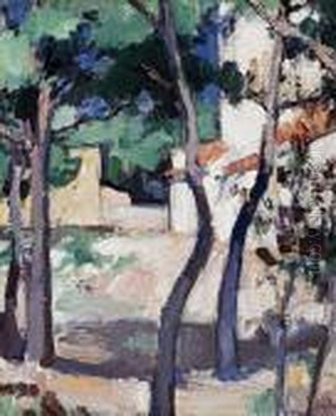 A Sunlit Road, Cassis Oil Painting by Samuel John Peploe