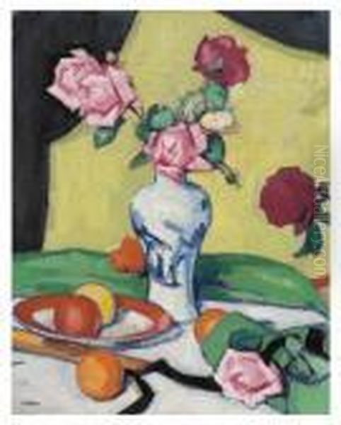 Roses Oil Painting by Samuel John Peploe