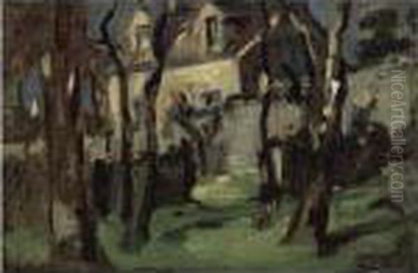 Cottage At Corstorphine Oil Painting by Samuel John Peploe