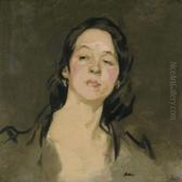 Portrait Of Jeanie Blyth Oil Painting by Samuel John Peploe