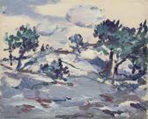 Paris Plage Oil Painting by Samuel John Peploe