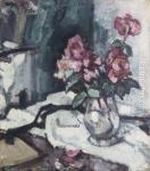 Roses Oil Painting by Samuel John Peploe