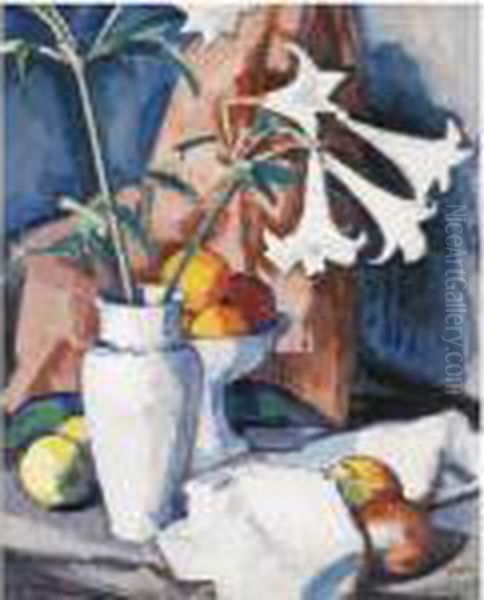 Arum Lilies Oil Painting by Samuel John Peploe