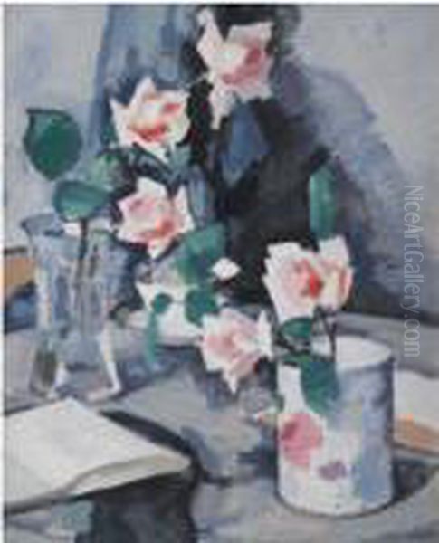 Roses Oil Painting by Samuel John Peploe