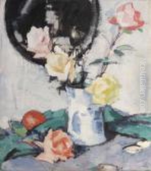 Roses Oil Painting by Samuel John Peploe