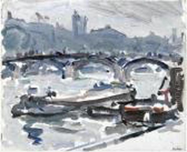 On The Seine Oil Painting by Samuel John Peploe