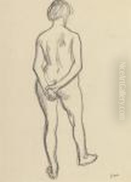 Standing Nude Oil Painting by Samuel John Peploe