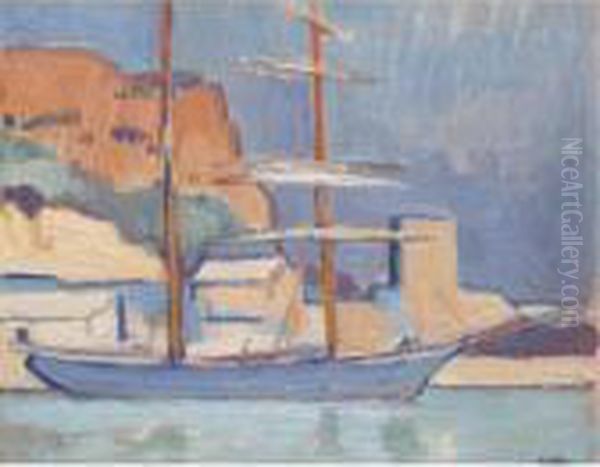 The Harbour At Cassis Oil Painting by Samuel John Peploe