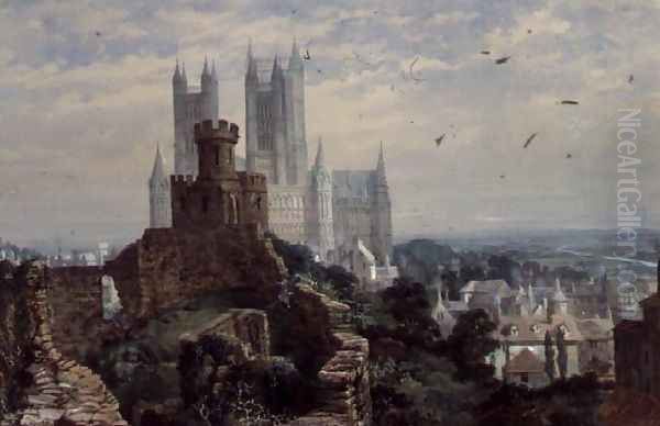 Lincoln Cathedral from the South Oil Painting by Louise Rayner