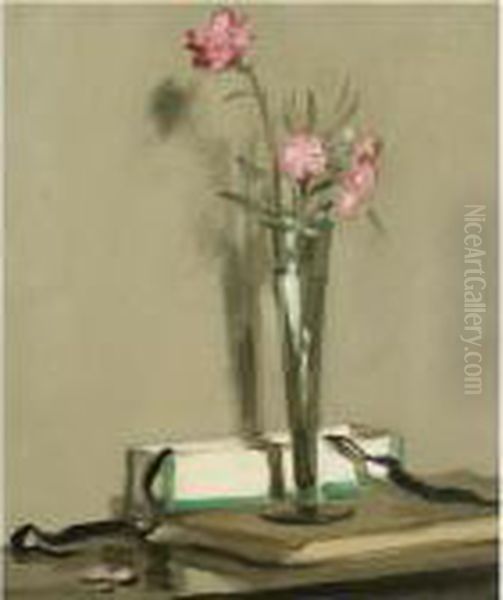 Still Life With Carnations Oil Painting by Samuel John Peploe