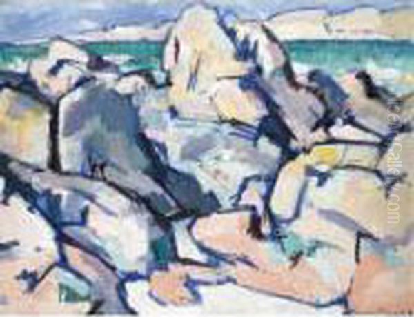 Iona Oil Painting by Samuel John Peploe