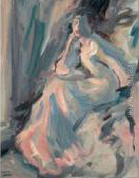 By Firelight Oil Painting by Samuel John Peploe