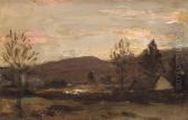 Sunset Near Comrie Oil Painting by Samuel John Peploe