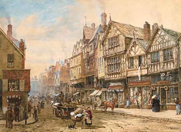 Bridge Street, Chester Oil Painting by Louise Rayner