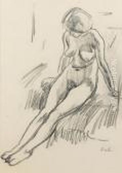 Female Nude Oil Painting by Samuel John Peploe