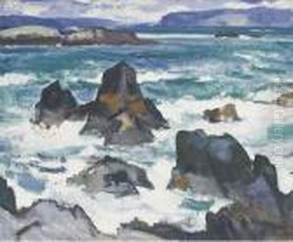 A Rough Day, Iona Oil Painting by Samuel John Peploe