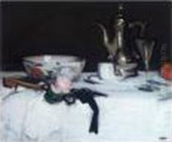 Still Life With Coffee Pot Oil Painting by Samuel John Peploe