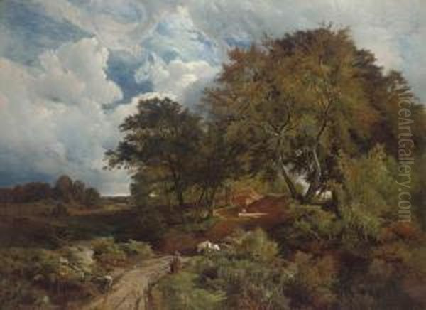 The Road Across The Common Oil Painting by Sidney Richard Percy