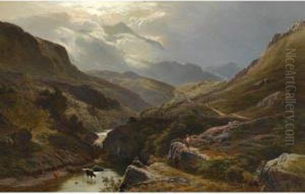 On The Road To Loch Turret, Crieff Oil Painting by Sidney Richard Percy