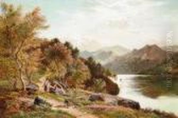 Ullswater, Cumberland Oil Painting by Sidney Richard Percy