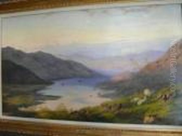 Highland Loch Landscape Oil Painting by Sidney Richard Percy