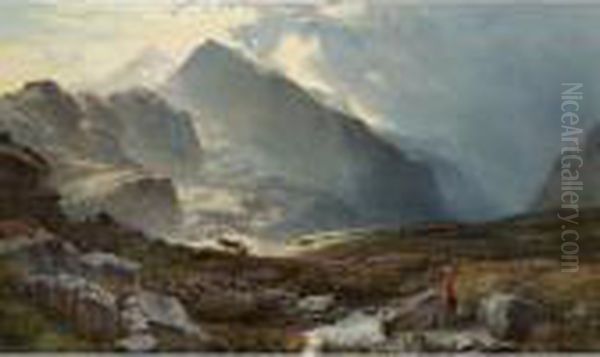 Snowdon From Yfoelberfedd Oil Painting by Sidney Richard Percy