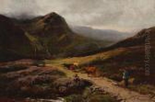 Herd In A Glen Oil Painting by Sidney Richard Percy